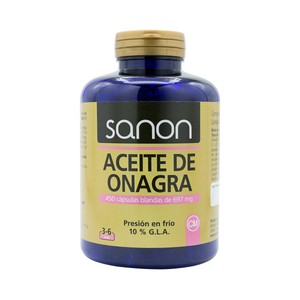 Imagen de SANON Aceite de Onagra (presión en frío 10% G.L.A) 450 cápsulas.