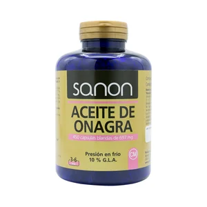SANON Aceite de Onagra (presión en frío 10% G.L.A) 450 cápsulas.