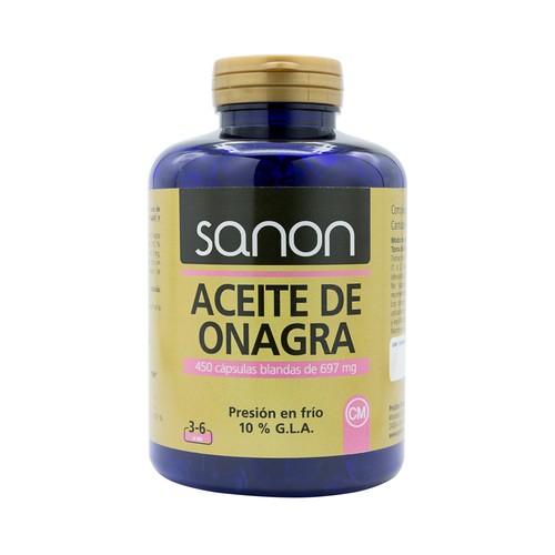 SANON Aceite de Onagra (presión en frío 10% G.L.A) 450 cápsulas.