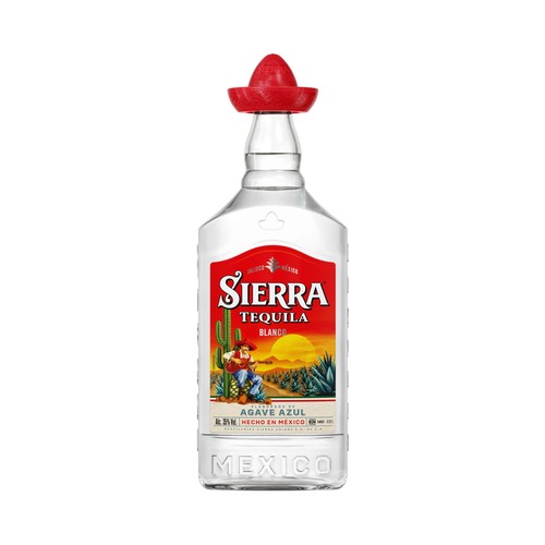 SIERRA Tequila blanco elaborado en México con agave azul botella 70 cl.