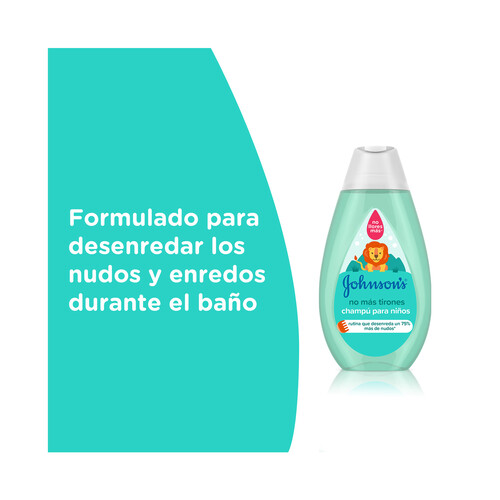 JOHNSON'S Champú para niños, que deja el cabellos suave, liso y fácil de peinar JOHNSON´S No más tirones 500 ml.