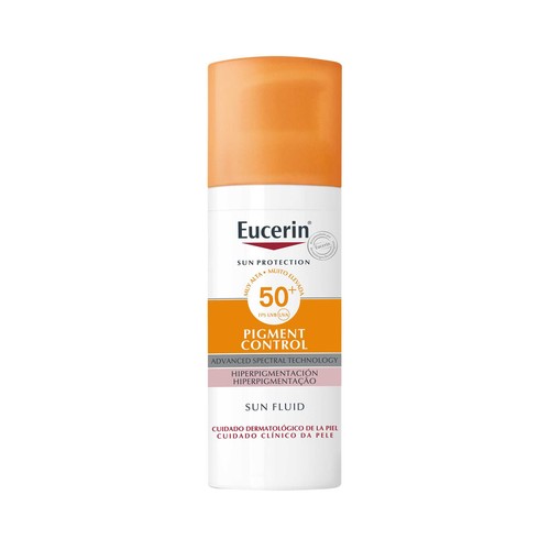 EUCERIN Protector solar con FPS 50+ (muy alto), que ayuda a controlar las manchas producidas por el sol EUCERIN Pigment control 150 ml.