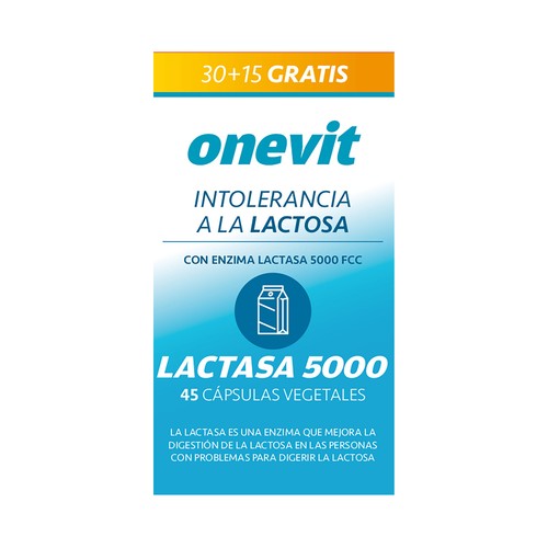 OVENIT Enzima lactasa 5000 para intolerantes a la lactosa 45 uds.