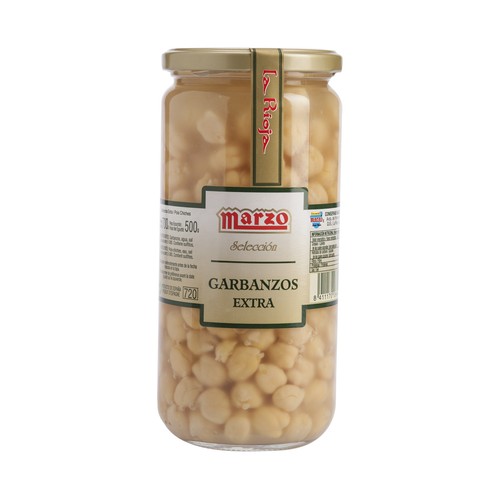 MARZO Garbanzo cocido extra frasco de 780 g.