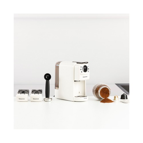 Cafetera multicápsulas TAURUS Moka Bari, 1 taza, presión 20 bares, 1400W, 0,65l capacidad de depósito de agua.