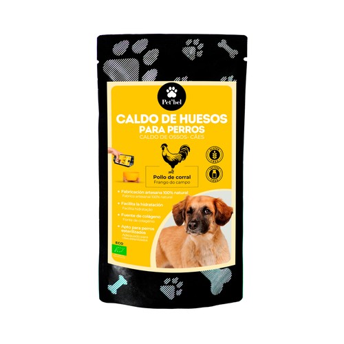 PET"BEL Caldo huesos pollo ecológico para perros 230 ml.