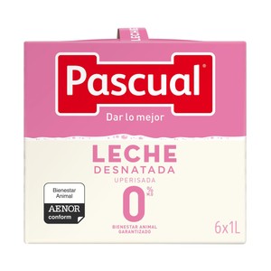 Imagen de PASCUAL Leche desnatada 0% materia grasa 6 x 1l.