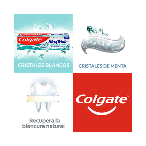 COLGATE Pasta de dientes blanqueante con cristales de menta COLGATE Max white 75 ml.
