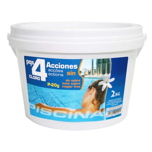 AB PQ Cloro 4 Acciones en tabletas de 20 g. Sin sulfato de cobre. 2 KG