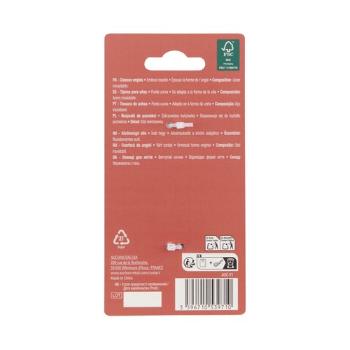 COSMIA Tijeras de punta curva para uñas.