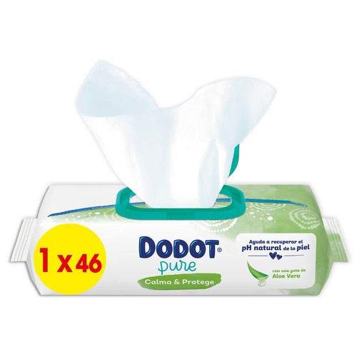 DODOT Pure calma & protege Toallitas húmedas para bebé con aloe vera 46 uds.