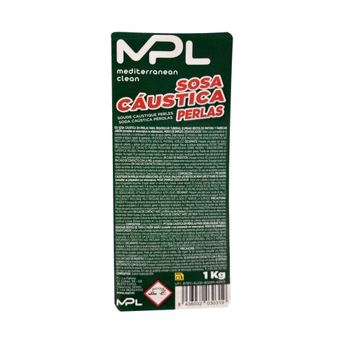 MPL Sosa cáustica perlas desatascadoras de tuberías 1kg