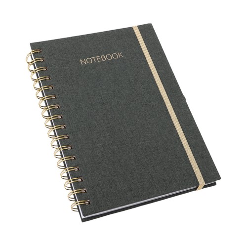Cuaderno A5 80G 100H Horizontal/Cuadro C/Espiral Tapa Tela FSC PRODUCTO ALCAMPO