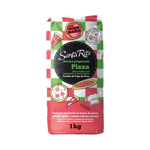 SANTA RITA Harina especial para pizza con levadura y masa madre 1 kg