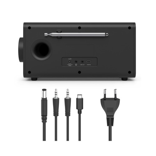 Radio de sobremesa digital HAMA DR1001, 5W, alimentación por cable, conector 3,5mm