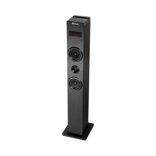 Torre de audio NGS SKYSCRAPER 2.0, radio FM, 50W, USB, lector tarjetas, Bluetooth, negro.