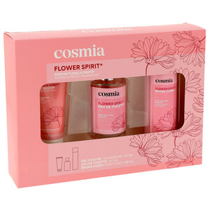Imagen de COSMIA Flower spirit Estuche para mujer con colonia (afrutada y floral), gel y bruma corporal.