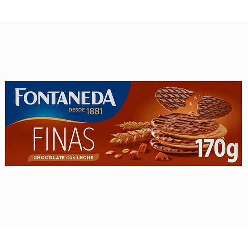 FONTANEDA Digestive Galletas finas de chocolate con leche 170 g.