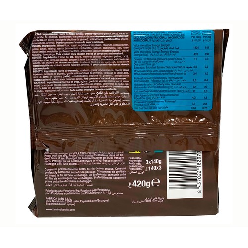 FAMILY BISCUITS Galleta petit chocolate 400 g.