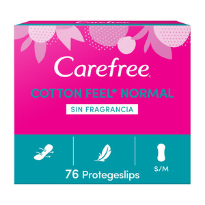 Imagen de CAREFREE Salvaslips normales, sin fragancia CAREFREE Cotton 76 uds.