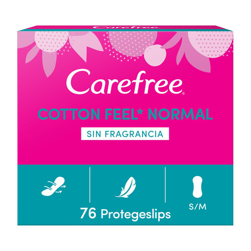 CAREFREE Salvaslips normales, sin fragancia CAREFREE Cotton 76 uds.