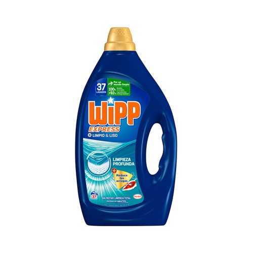 WIPP EXPRESS Detergente en gel para lavadora limpio y liso 37 ds.