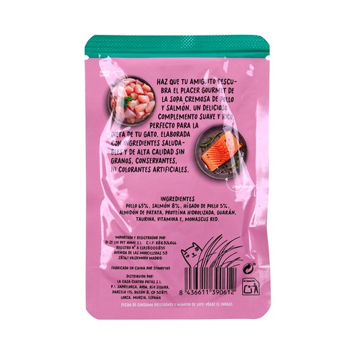 COCOSI Sopa cremosa de pollo y salmón para gatos - 40g.