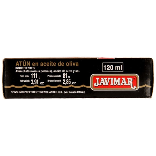 JAVIMAR Atún en aceite de oliva lata de 81 g.