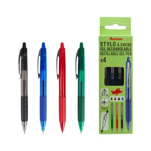 Imagen de 4 Bolígrafos Retractil Tinta Gel Colores Clasicos ALCAMPO