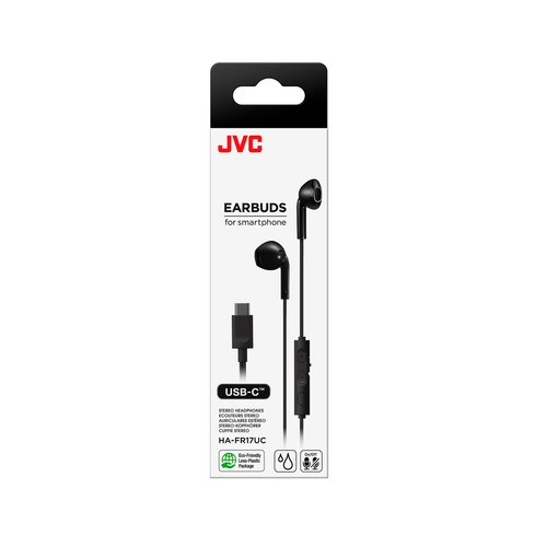 Auriculares de botón JVC color negro, USB-C.