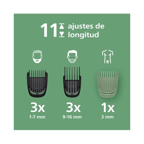 Afeitadora multifunción PHILIPS MG5921/15, autonomía 120 min, uso en seco y humedo. .