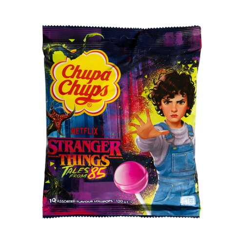 CHUPA CHUPS Caramelo con palo stranger things 10 unds 120 g.