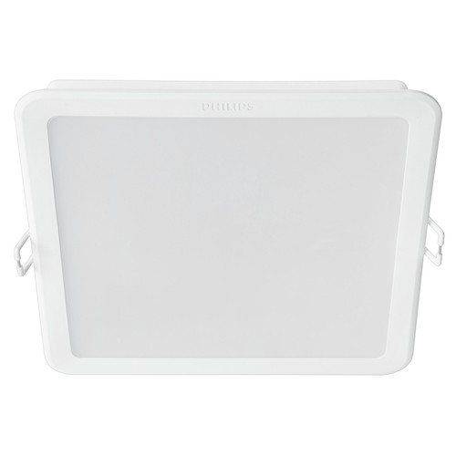 Downlight empotrable cuadrado 13W, 14cm, luz neutra 4000K, PHILIPS, color blanco.