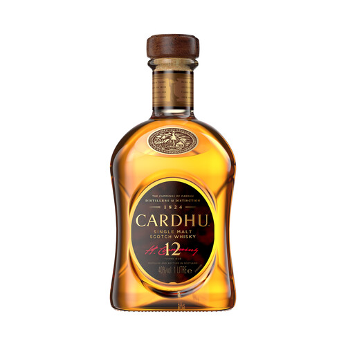 CARDHU Whisky single malt escocés 12 años botella 1 l.