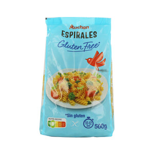 PRODUCTO ALCAMPO Pasta espirales sin gluten PRODUCTO ALCAMPO 500 g.