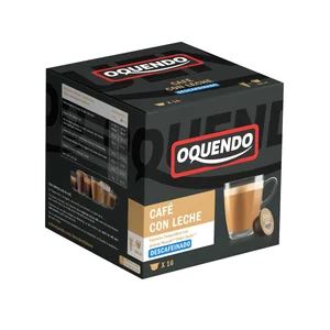 OQUENDO Café en cápsulas con leche descafeinado 16 uds.
