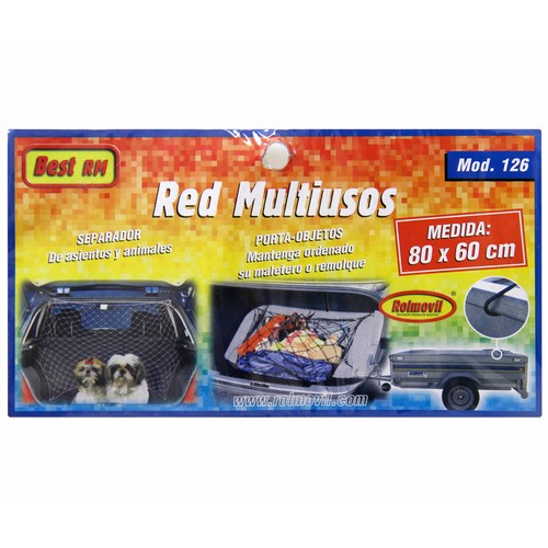 Red multiusos para automóvil, con 6 puntos de fijación y medidas de 80x60 centímetros ROLMOVIL.