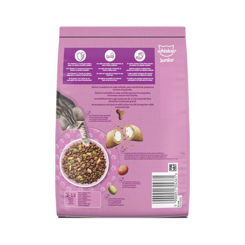 WHISKAS Alimento de gato seco junior con sabor a pollo 800g