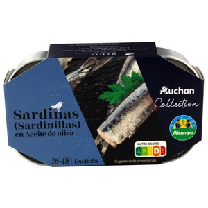 Imagen de AUCHAN COLLECTION Sardinillas en aceite de oliva (16 - 18 uds) 81 g.