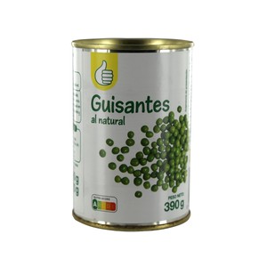 Imagen de PRODUCTO ECONÓMICO ALCAMPO Guisantes medianos al natural lata de 250 g.