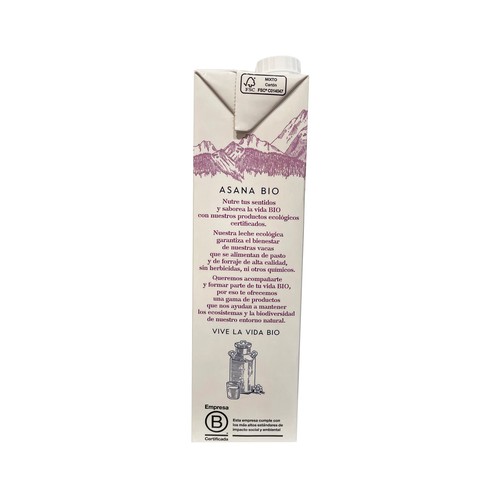 ASANA Leche semidesnatada sin lactosa Eco 1 l.