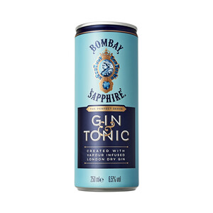 Imagen de BOMBAY Combinado de Bombay Sapphire London Dry Gin con tónica BOMBAY Sapphire & tonica lata de 250 ml.