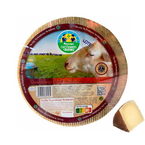 ALCAMPO CULTIVAMOS LO BUENO Queso viejo de oveja, leche cruda - Tapeo 3 a 5 mm