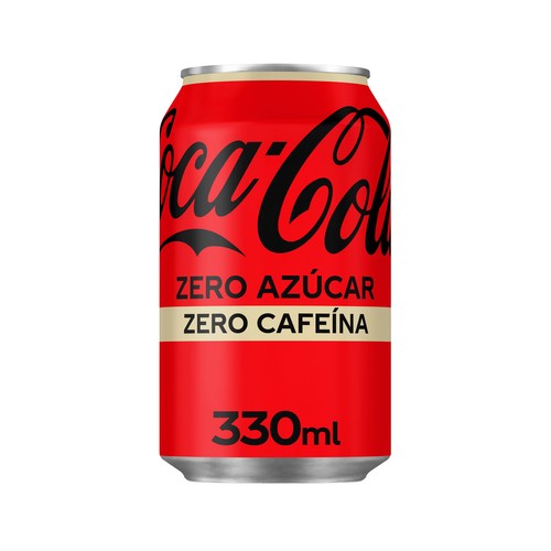 COCA COLA ZERO ZERO Refresco de cola Zero azúcar y zero cafeína lata de 330 ml.