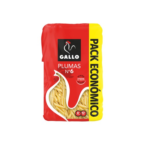 Pasta pluma nº 6 GALLO paquete de 900 g.