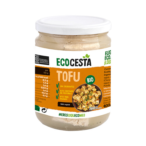 ECOCESTA Tofu ecológico 100% vegetal, sin colorantes y apto para veganos 400 g.