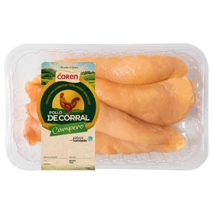 COREN Pechuga de pollo de corral fileteada (campero) Bandeja