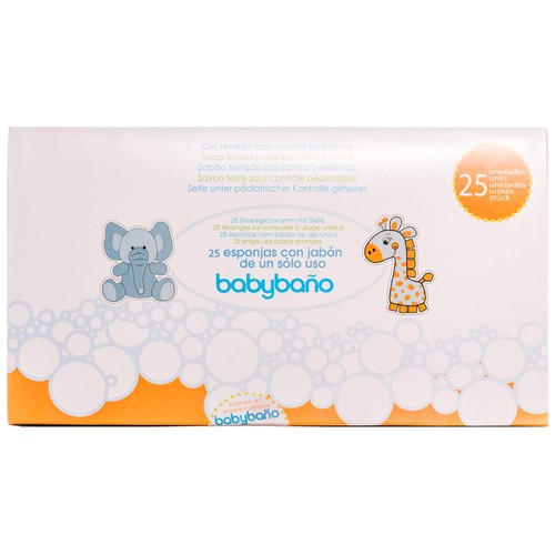 BABYBAÑO Esponja con jabón de un sólo uso BABYBAÑO 25 uds.