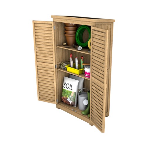 Armario de madera exterior GARDIN EMMY de 87x46x160cm.