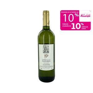 CERRO DE LOS PASTORES Vino blanco con D.O. Valdepeñas botella 75 cl.